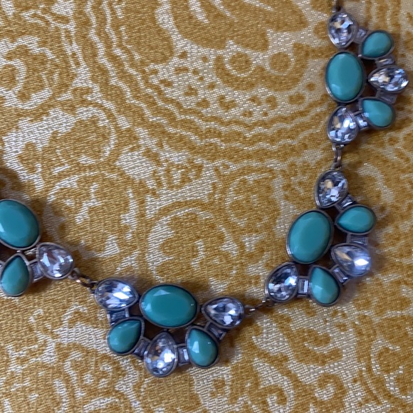 J. Crew Blue and Silver with Bronze Hardware Bauble Statement Necklace - Picture 2 of 4